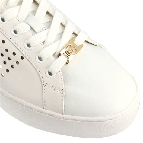 michael michael kors mickey leather training sneakers color white|Michael Kors white sneakers sale.